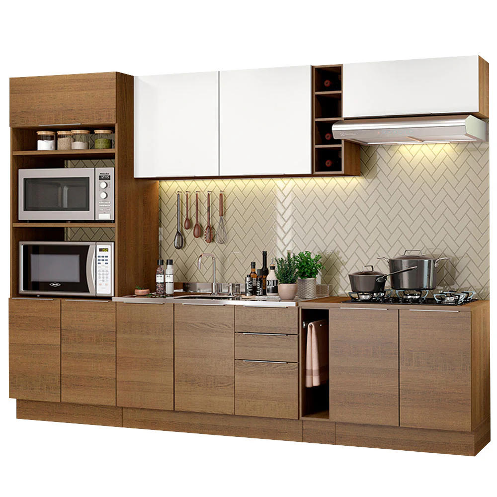 Combo Completo de Cocina 290cm Marrón/Marrón/Blanco Stella Madesa 01 - Image 3