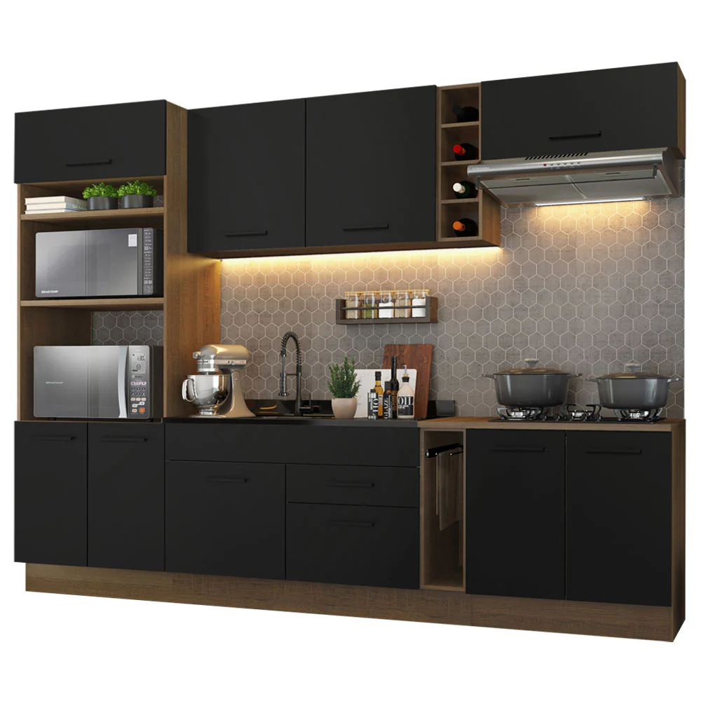 Combo completo de Cocina 290cm Marrón/Negro Agata Madesa 01 - Image 2