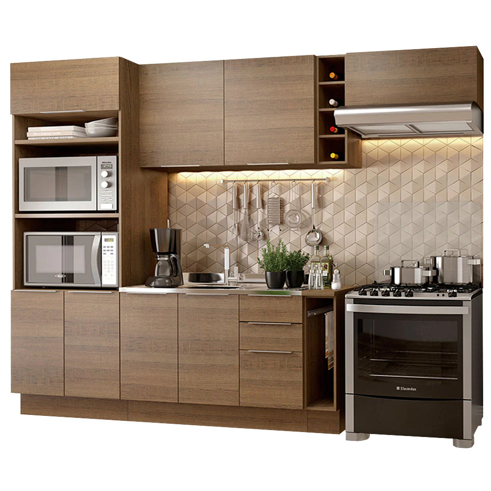 Combo Completo de Cocina 290cm Marrón Stella Madesa 02 - Image 3