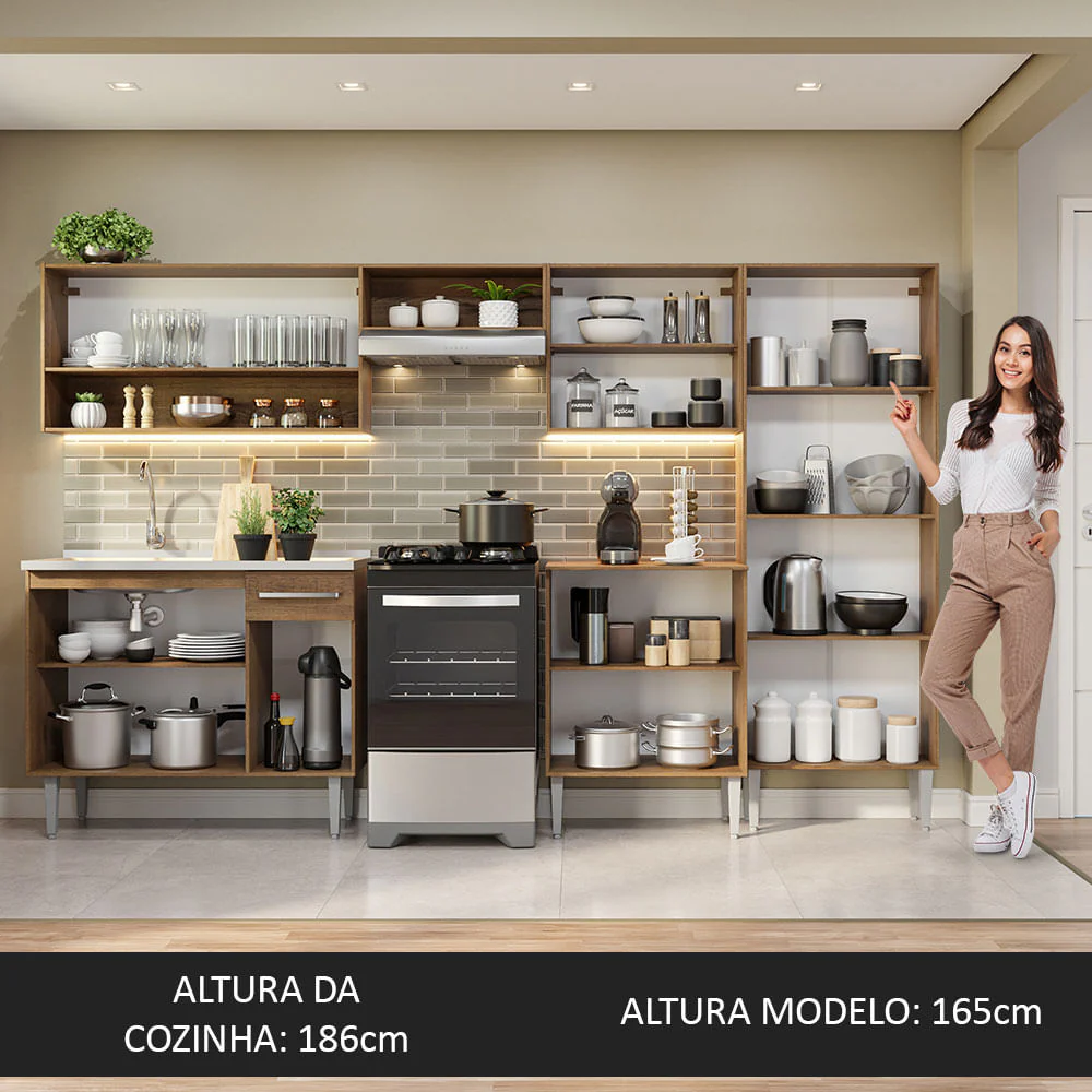 Combo completo de Cocina 293cm Con Bacha de acero inoxidable Emilly Madesa 09 - Image 6