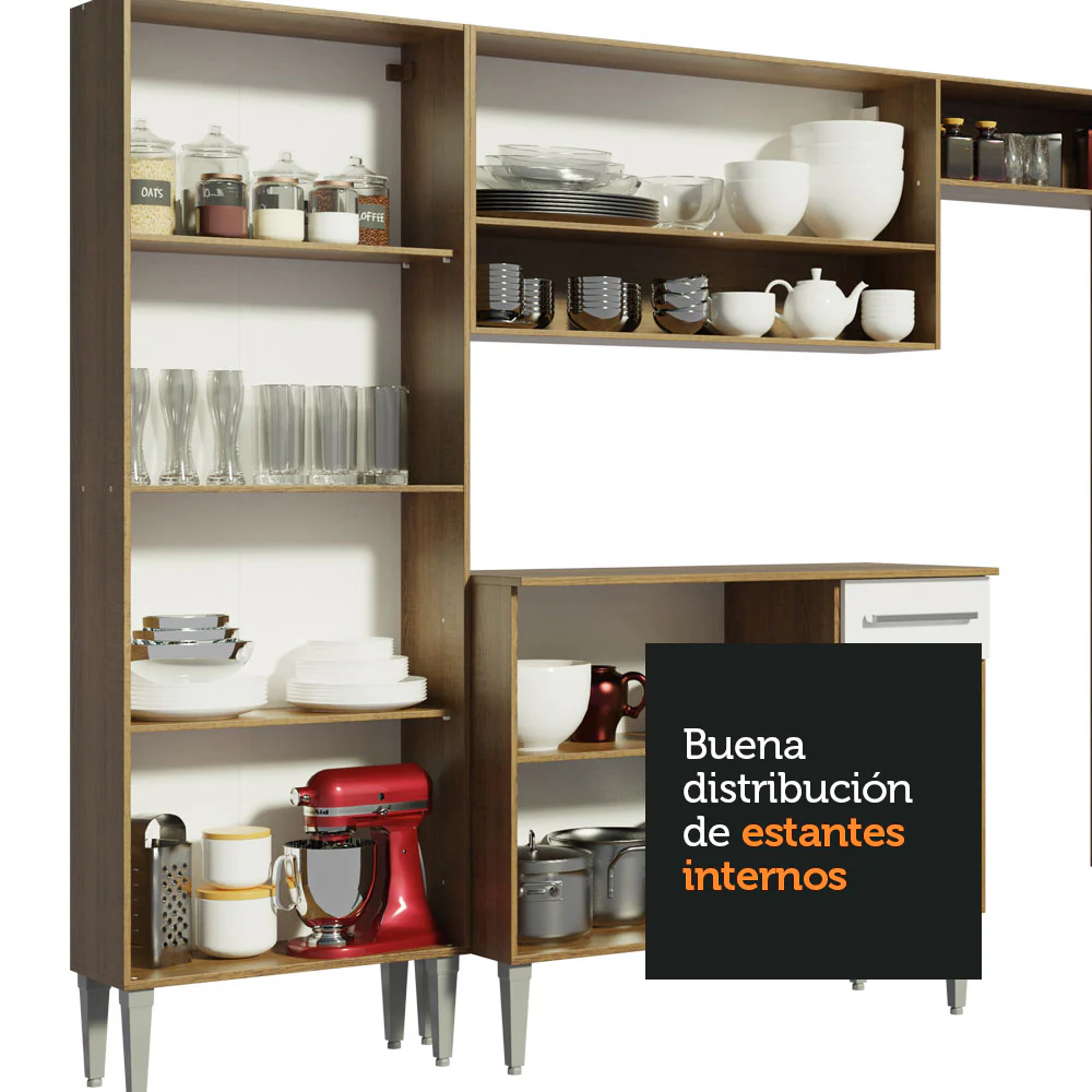 Combo completo de Cocina 293cm Marrón/Blanco Emilly 01 - Image 6
