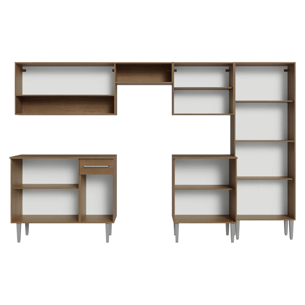 Combo completo de Cocina 293cm Marrón/Blanco Emilly Madesa 09 - Image 6