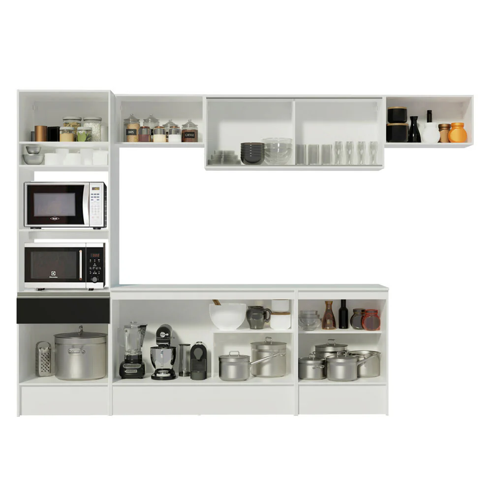 Combo Completo de Cocina 300 cm Blanco/Negro Topazio Madesa 01 - Image 7