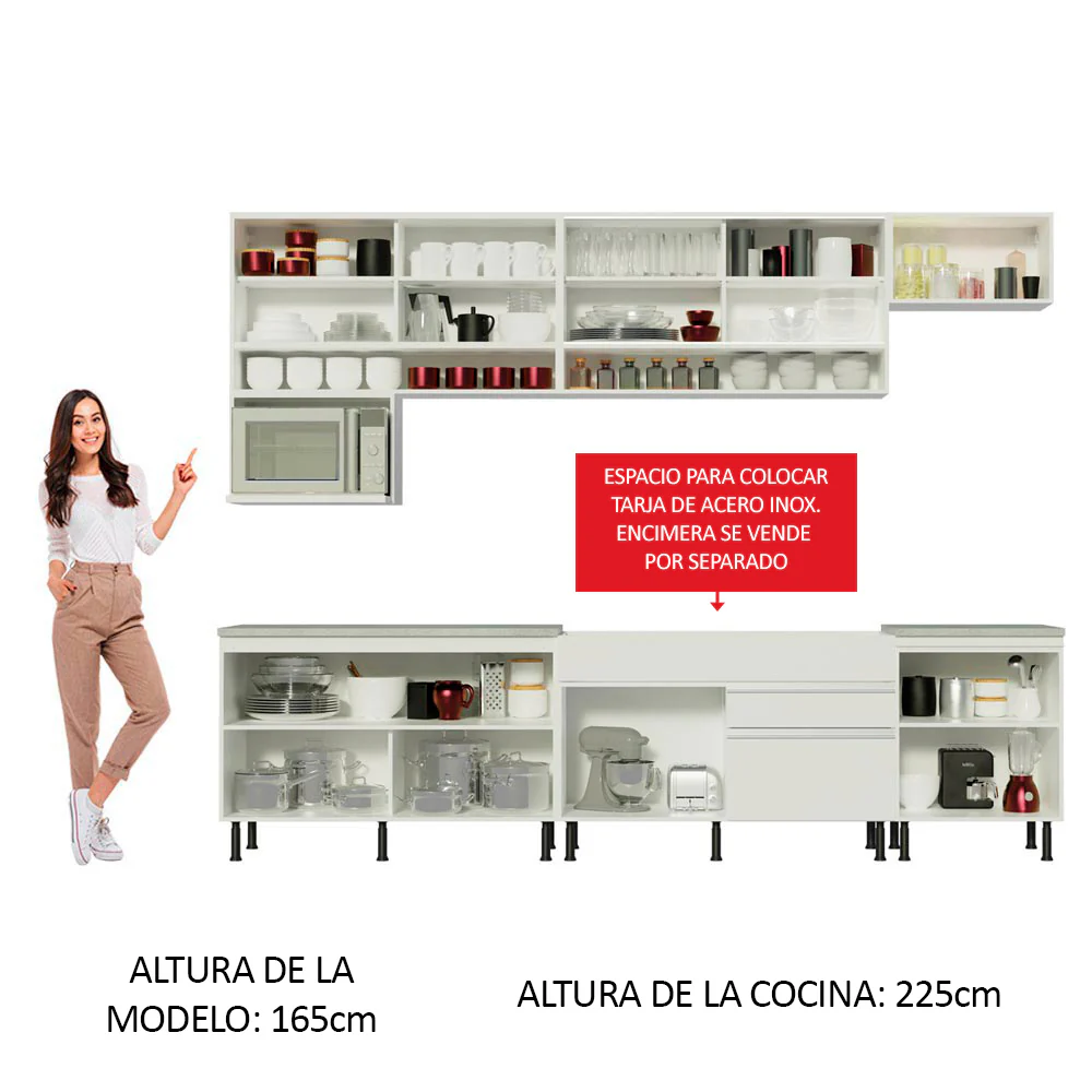 Combo completo de Cocina 300 cm Blanco Verona Madesa 01SR - Image 4