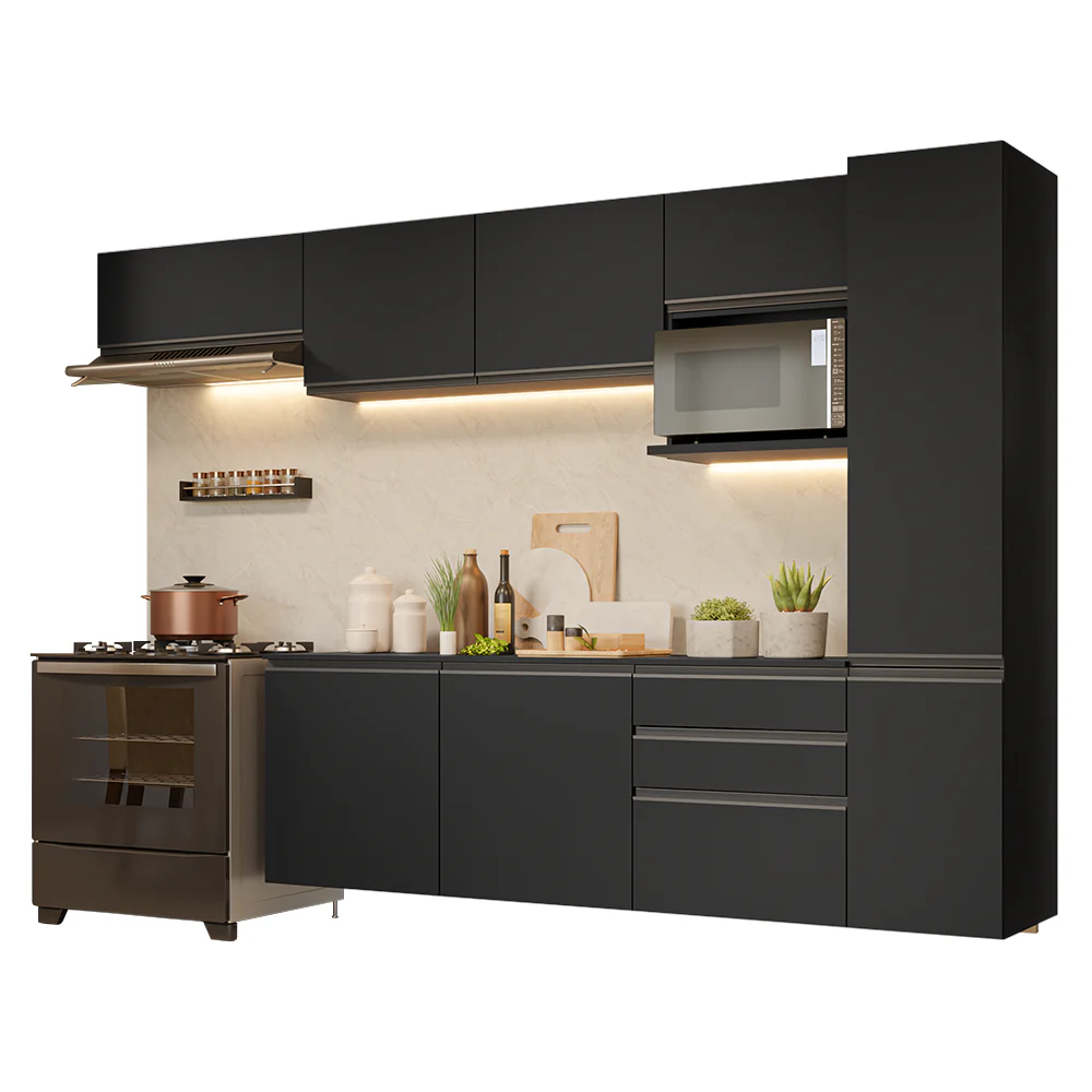 Combo Completo de Cocina 300 cm Flotante Negro Nice Madesa 10 - Image 3