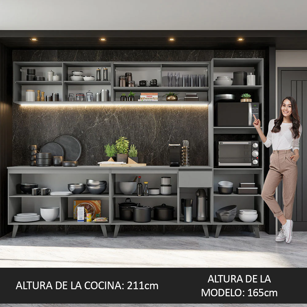 Combo Completo de Cocina 300 cm Gris Nice Madesa 01 - Image 9