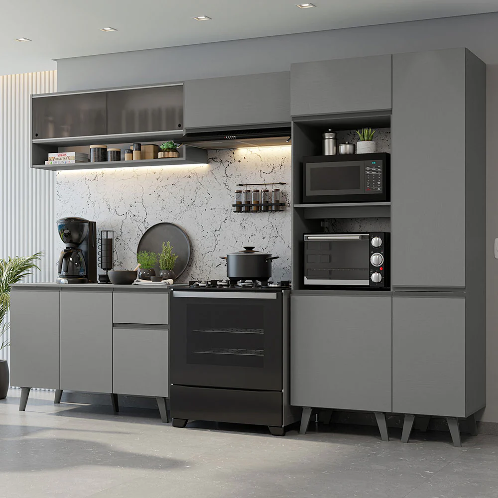 Combo Completo de Cocina 300 cm Gris Nice Madesa 08