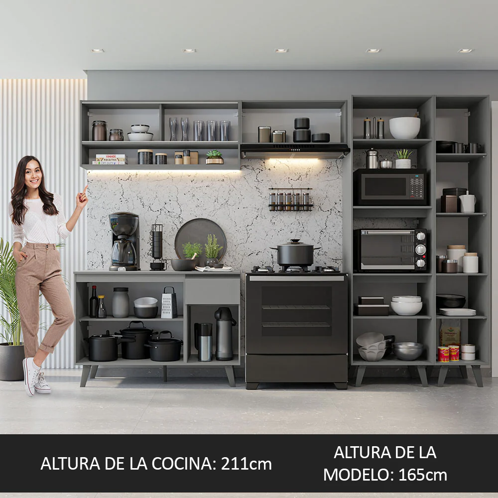 Combo Completo de Cocina 300 cm Gris Nice Madesa 08 - Image 5