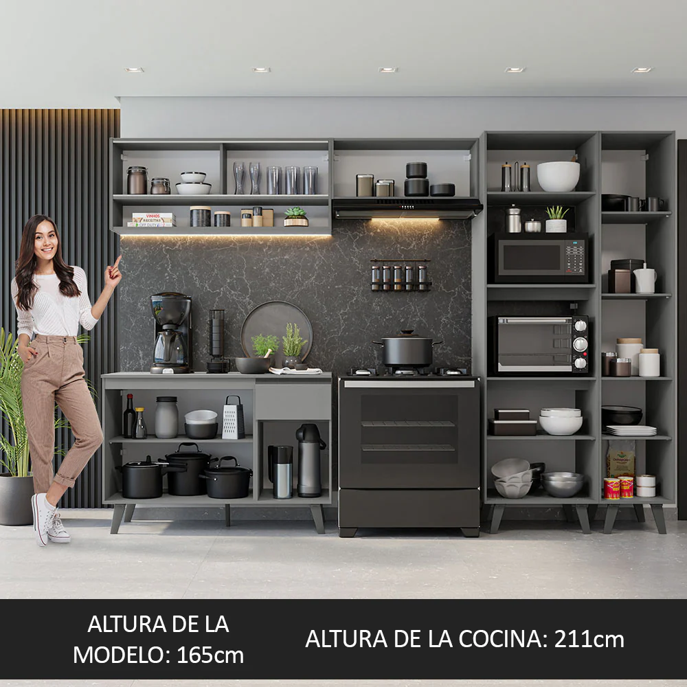 Combo Completo de Cocina 300 cm Gris Nice Madesa 09 - Image 5