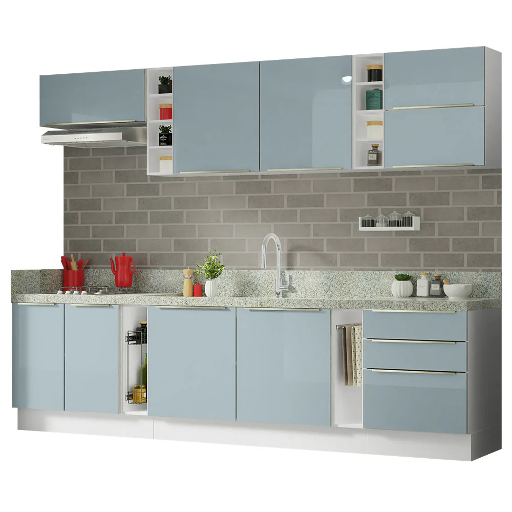 Combo completo de Cocina 300cm Blanco/Gris Lux da Sabrina Madesa - Image 2