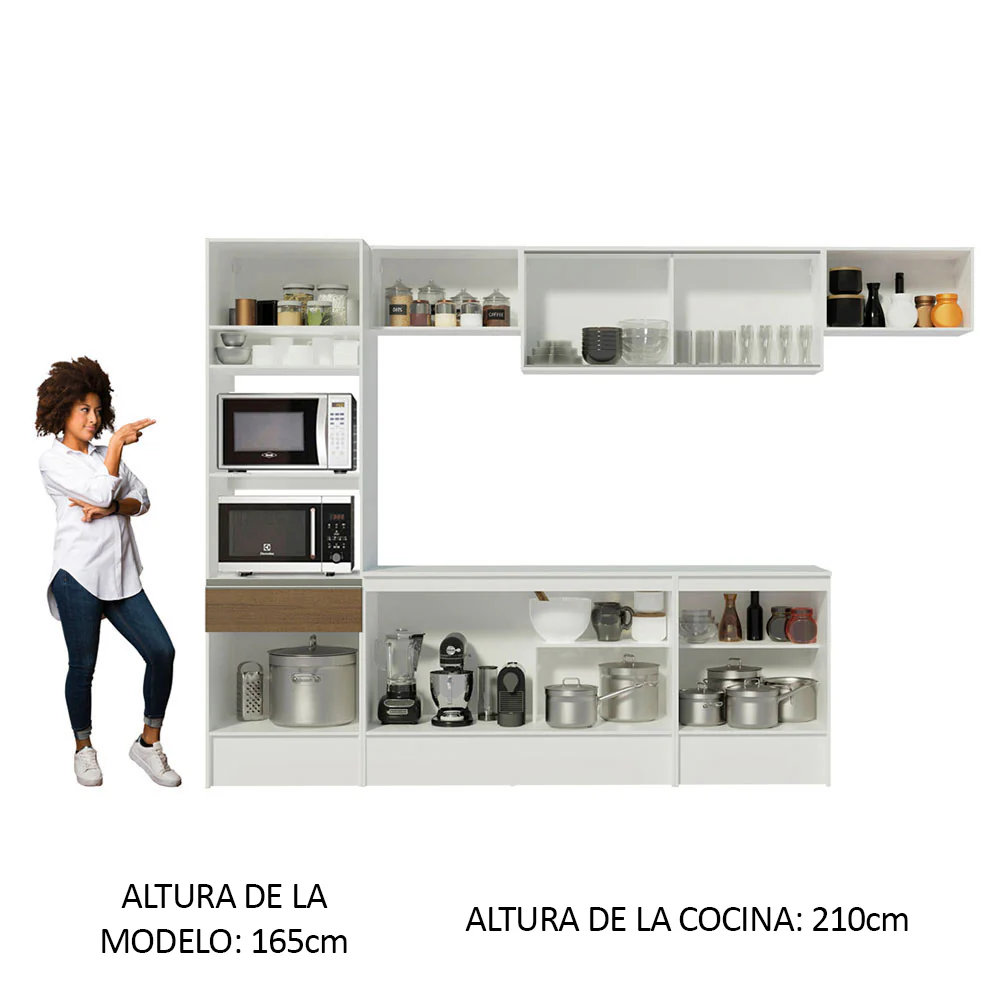 Combo completo de Cocina 300cm Blanco/Marrón Topazio 01 - Image 4