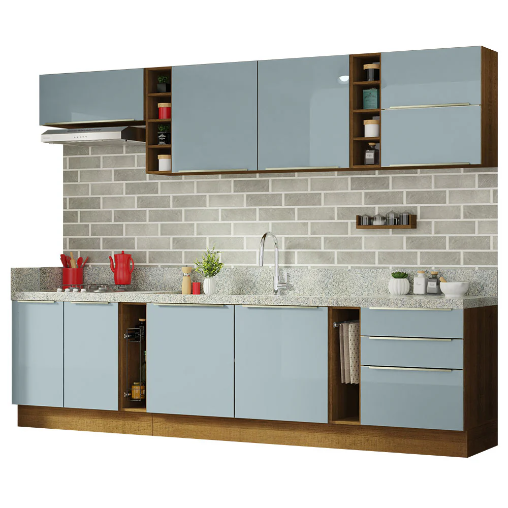 Combo completo de Cocina 300cm Marrón/Gris Lux da Sabrina Madesa - Image 2