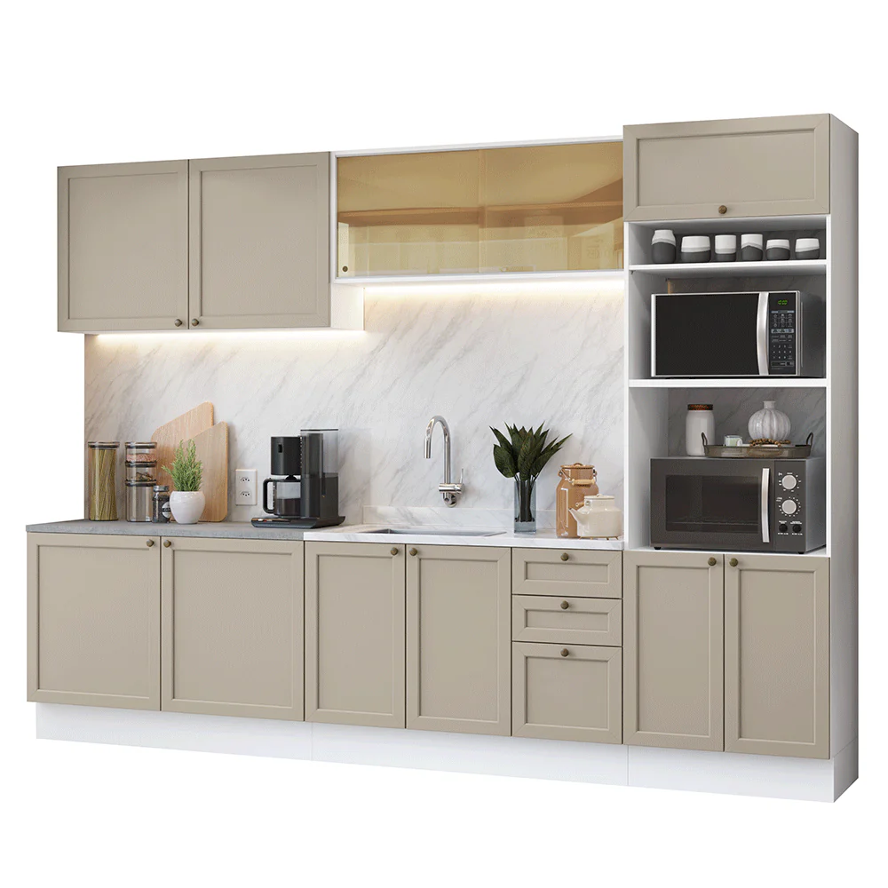 Combo completo de Cocina 310 cm Blanco/Crema Vik Madesa 01 - Image 3