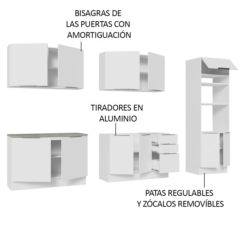 Combo Completo de Cocina 310 cm Blanco Stella Madesa 01 - Image 4