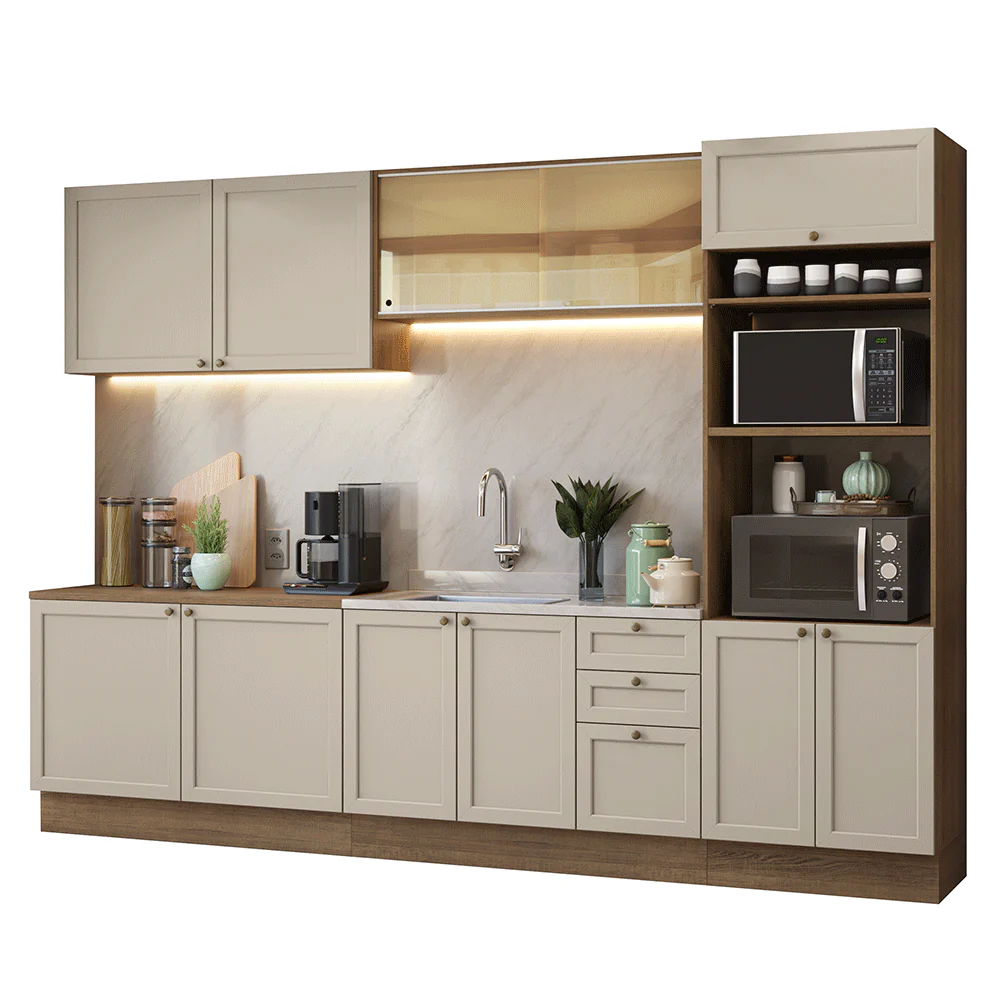 Combo completo de Cocina 310 cm Marrón/Crema Vik Madesa 01 - Image 3