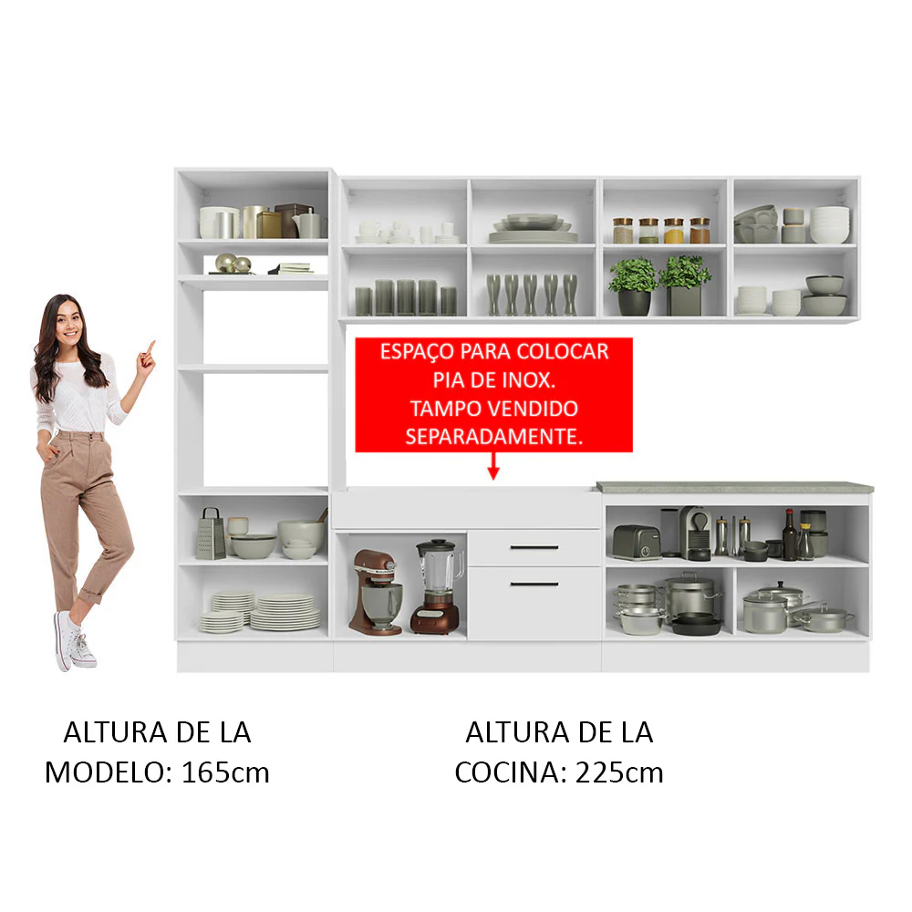 Combo completo de Cocina 310cm Agata Madesa 02 Blanco - Image 4
