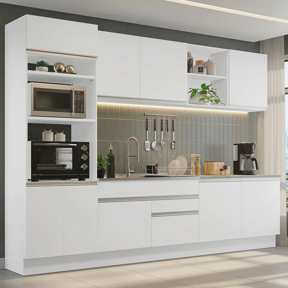 Combo completo de Cocina 310cm Blanco Glamy 02