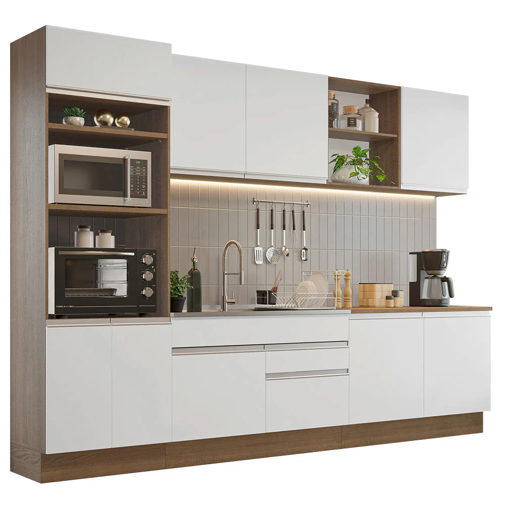 Combo completo de Cocina 310cm Marrón/Blanco Glamy Madesa 02 - Image 3