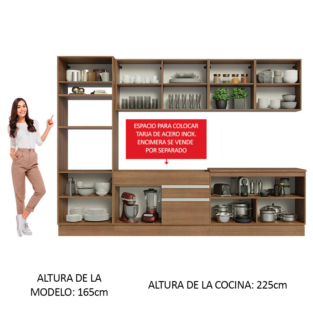 Combo completo de Cocina 310cm Marrón Glamy Madesa 02 - Image 4