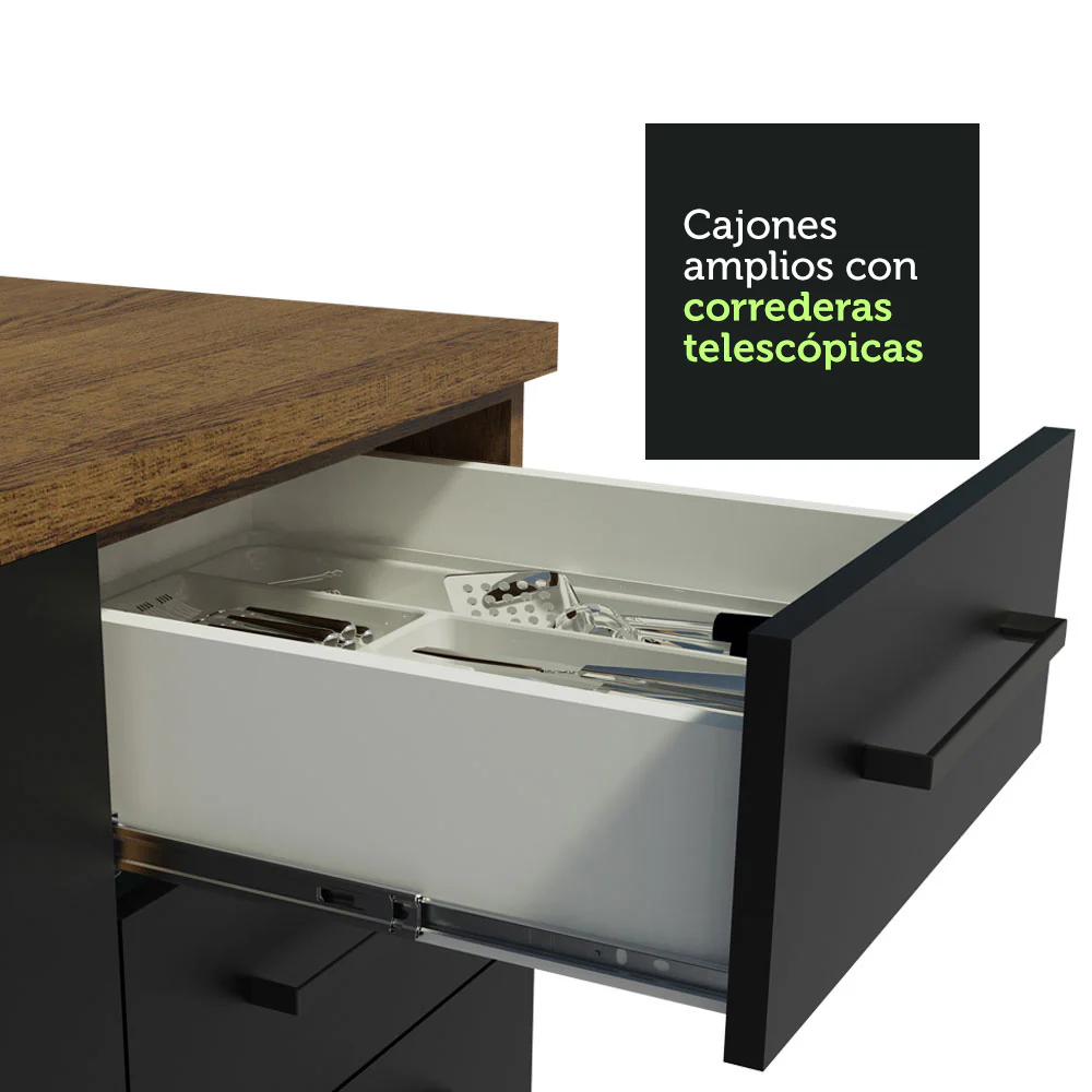 Combo completo de Cocina 310cm Marrón/Negro Agata 01 - Image 3