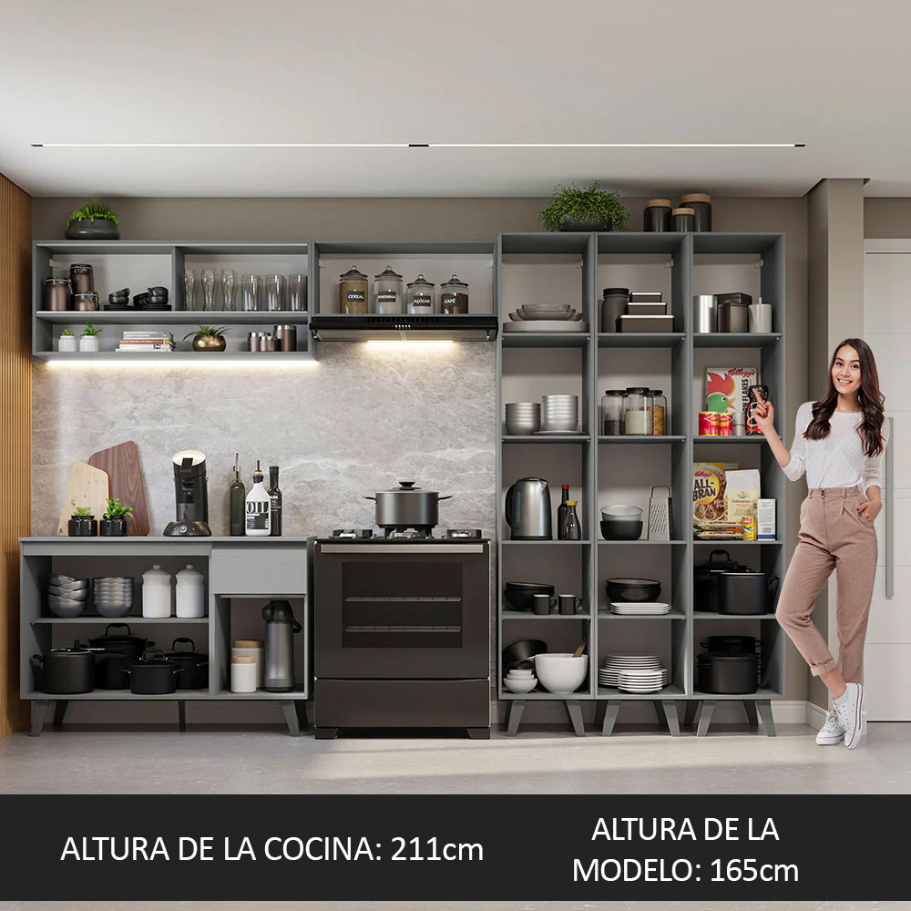 Combo Completo de Cocina 320 cm Gris Nice Madesa 02 - Image 5
