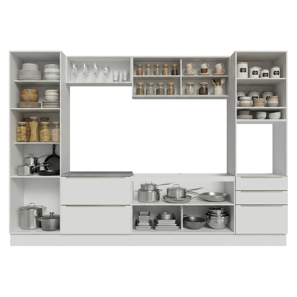 Combo Completo de Cocina 320 x 60 cm Blanco/Blanco Aterciopelado Lux Madesa 01 - Image 6