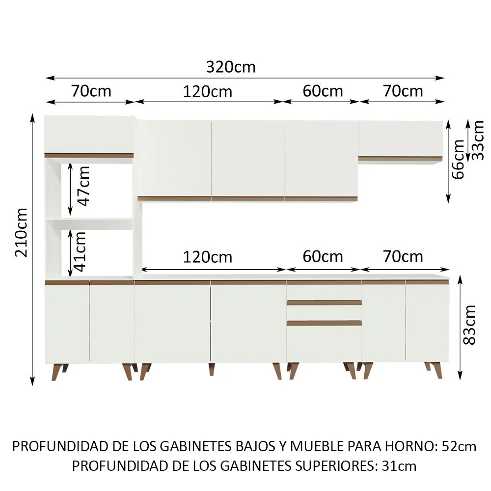 Combo completo de Cocina 320cm Blanco Reims 02 - Image 2
