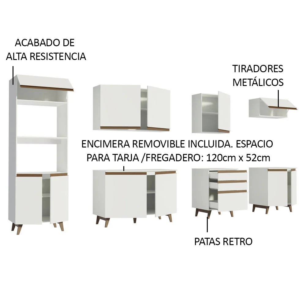 Combo completo de Cocina 320cm Blanco Reims 02 - Image 5