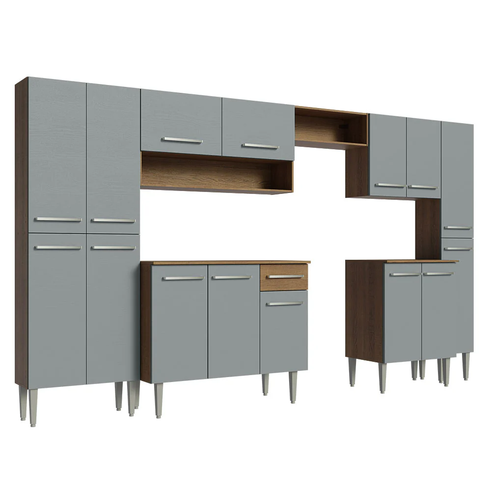 Combo Completo de Cocina 325 cm Gris/Marrón Emilly Joy Madesa 01 - Image 9