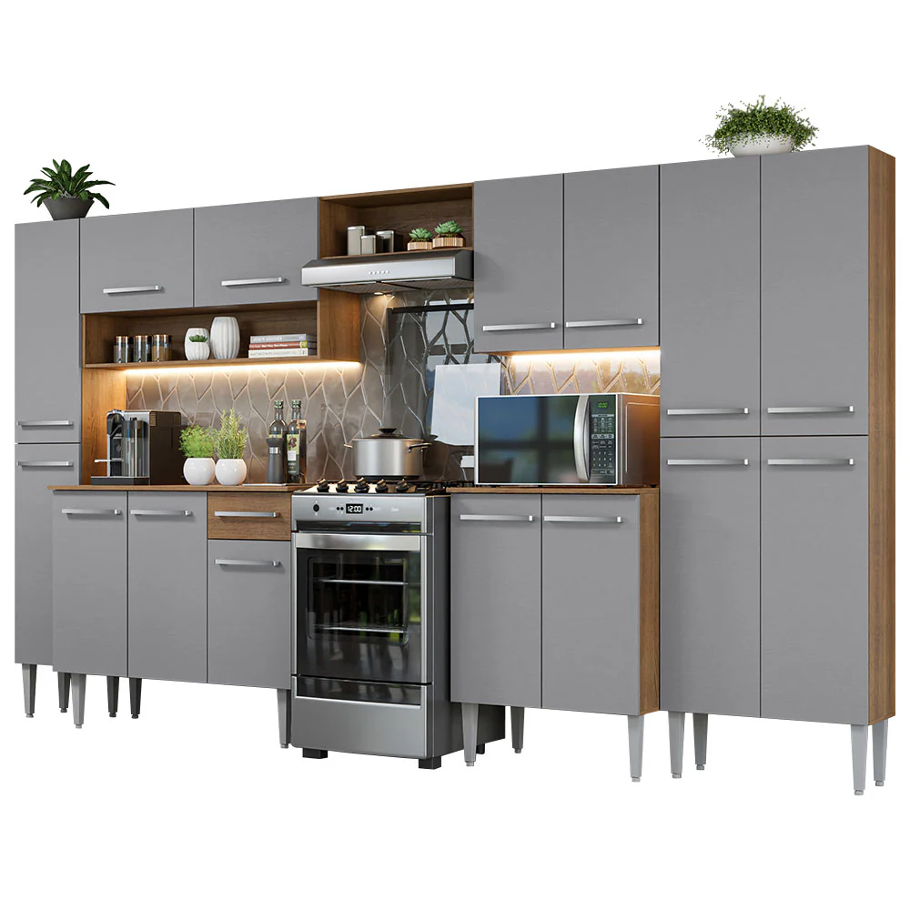 Combo Completo de Cocina 325 cm Marrón/Gris Emilly Madesa 02 - Image 3