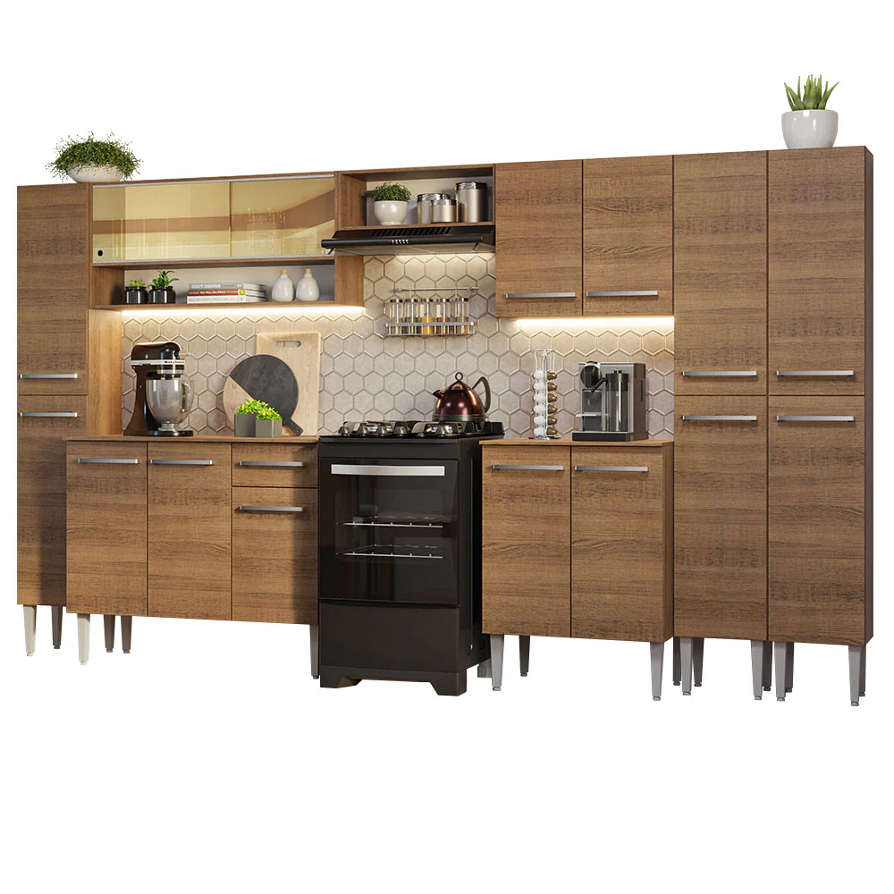 Combo completo de Cocina 325cm Emilly Madesa 05 - Marrón - Image 3
