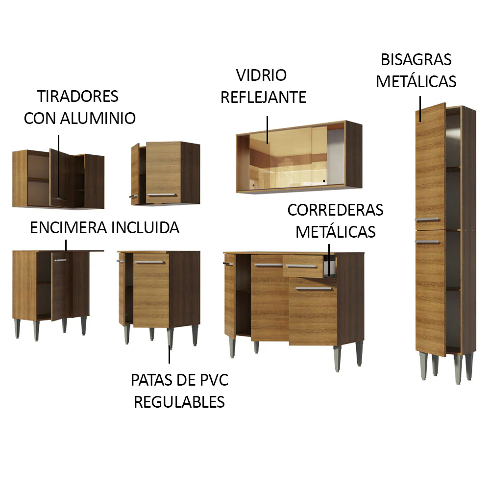 Combo completo de Cocina Esquinera 325cm Emilly Wave Madesa 04 - Image 4