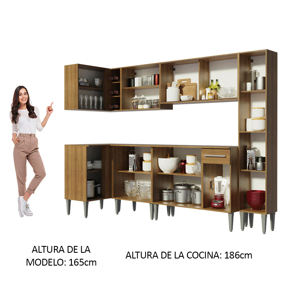 Combo completo de Cocina Esquinera 325cm Emilly Wave Madesa 04 - Image 5