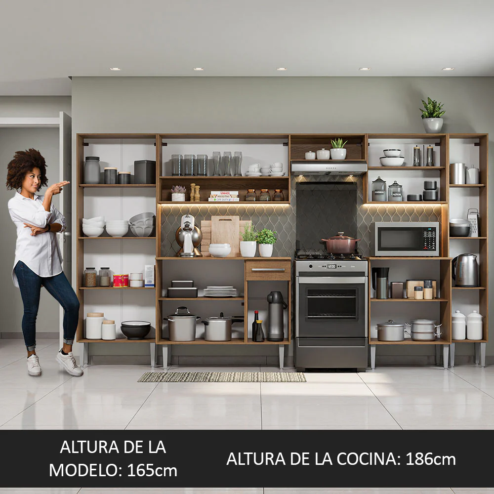 Combo completo de Cocina 325cm Marrón/Blanco Emilly Joy 01 - Image 4