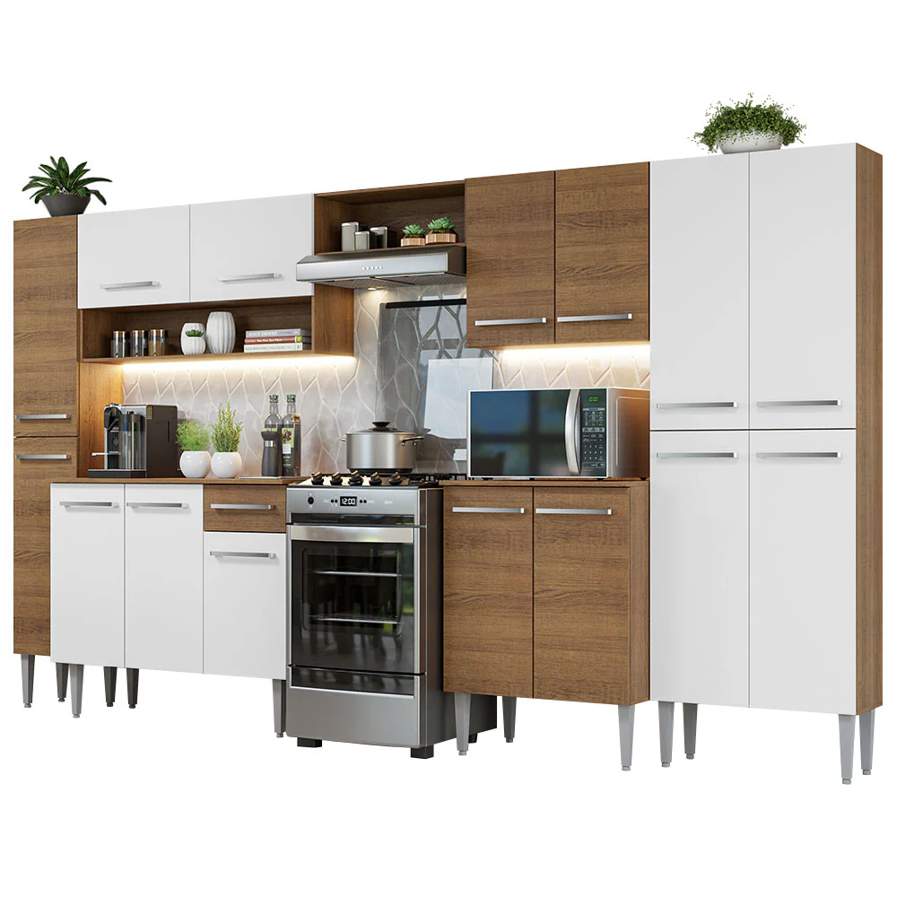 Combo completo de Cocina 325cm Marrón/Blanco Emilly Madesa 02 - Image 2