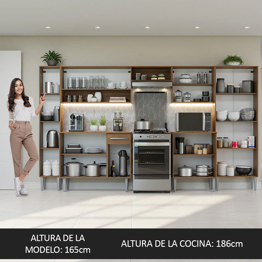Combo completo de Cocina 325cm Marrón/Blanco Emilly Madesa 02 - Image 5