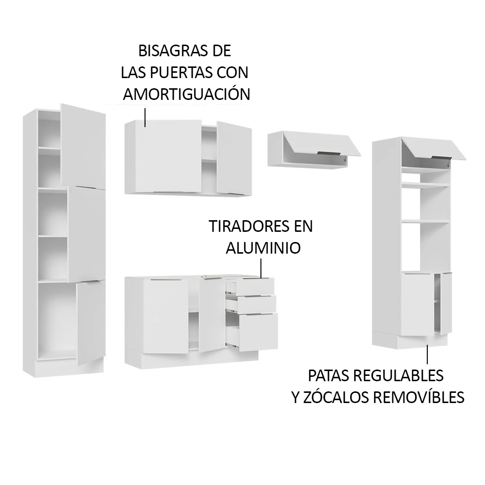 Combo Completo de Cocina 330 cm Blanco Stella Madesa 02 - Image 4