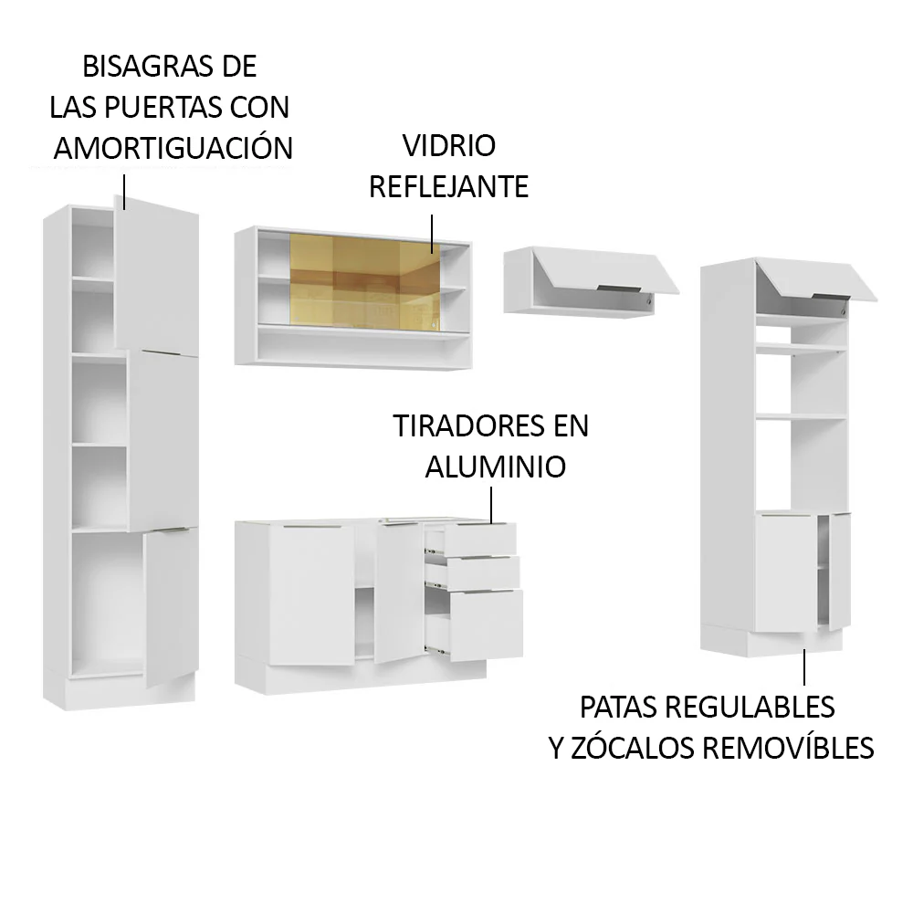 Combo Completo de Cocina 330 cm Blanco Stella Madesa 03 - Image 4