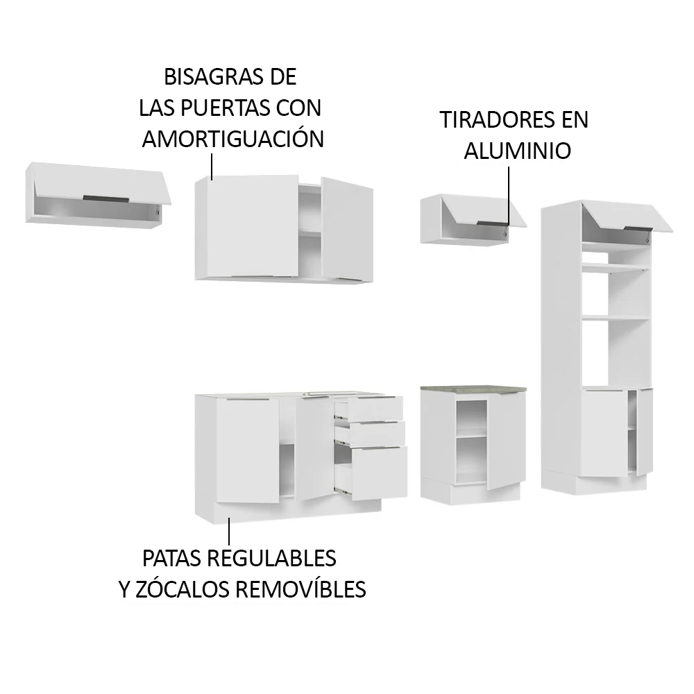 Combo Completo de Cocina 330 cm Blanco Stella Madesa 05 - Image 4