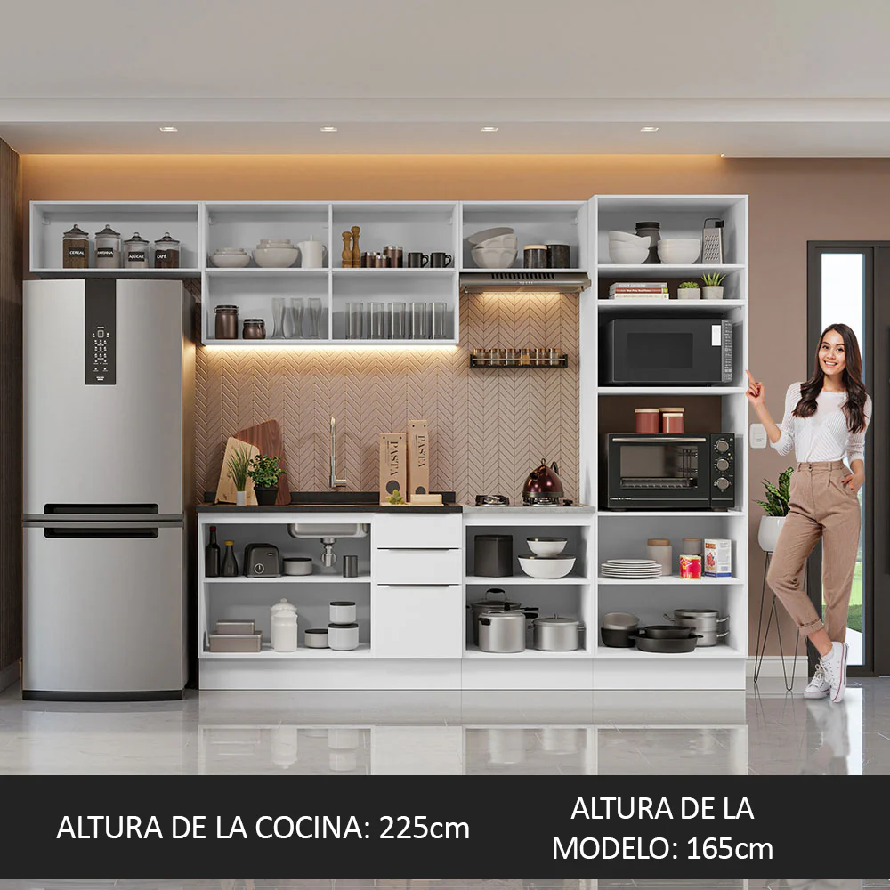 Combo Completo de Cocina 330 cm Blanco Stella Madesa 05 - Image 5