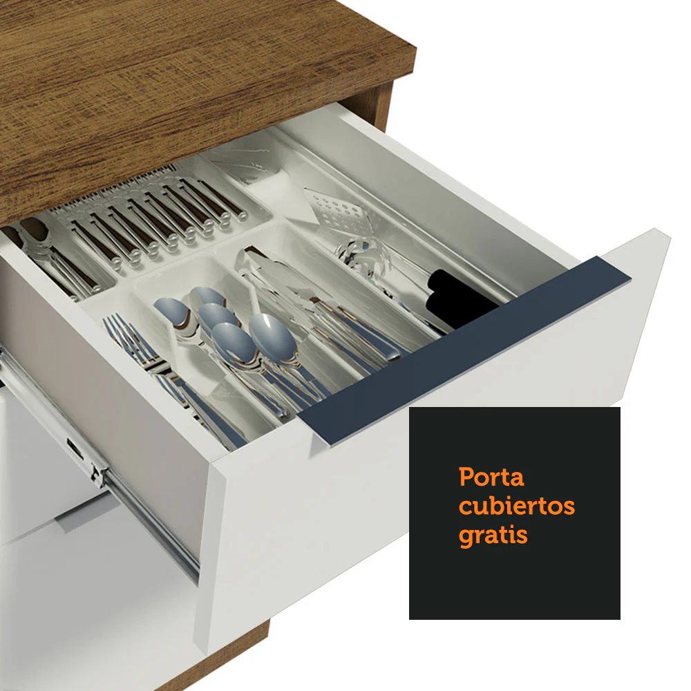 Combo Completo de Cocina 330 cm Marrón/Blanco Stella Madesa 04 - Image 8