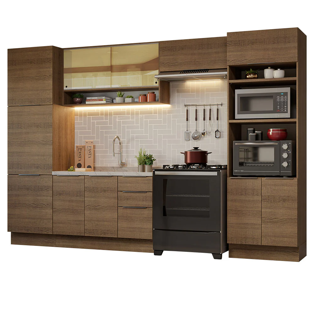 Combo Completo de Cocina 330 cm Marrón Stella Madesa 03 - Image 3