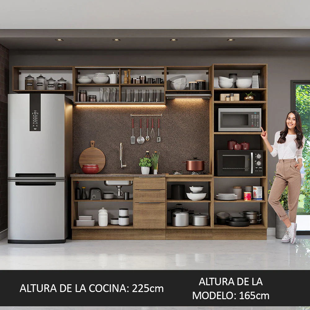 Combo Completo de Cocina 330 cm Marrón Stella Madesa 04 - Image 5