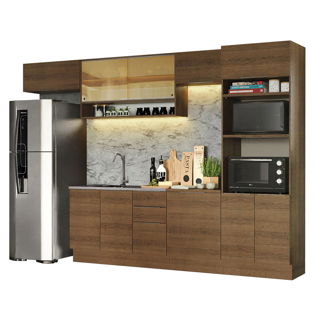 Combo Completo de Cocina 330 cm Marrón Stella Madesa 06 - Image 3