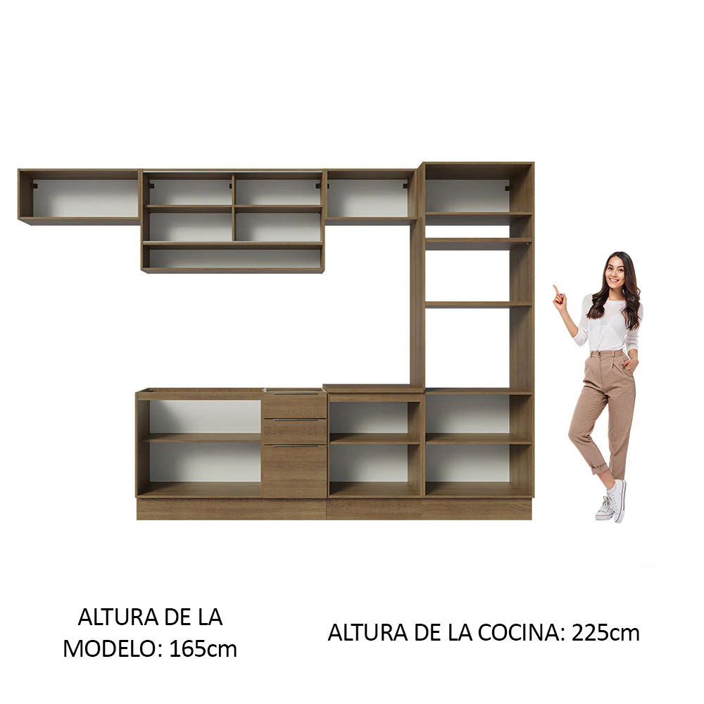 Combo Completo de Cocina 330 cm Marrón Stella Madesa 06 - Image 5