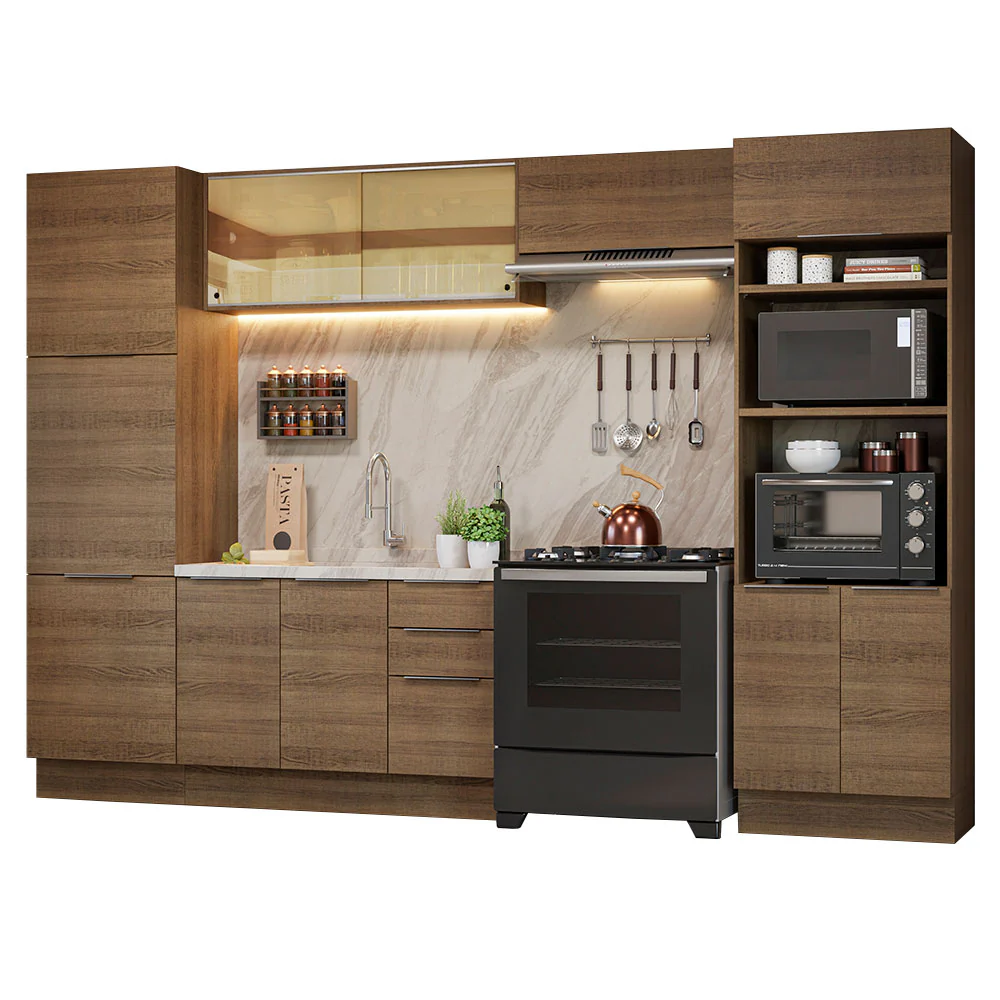 Combo Completo de Cocina 330 cm Marrón Stella Madesa 07 - Image 3