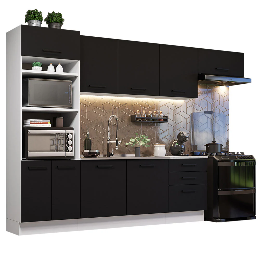 Combo completo de Cocina, 330cm, Blanco Negro Agata 01 - Image 3