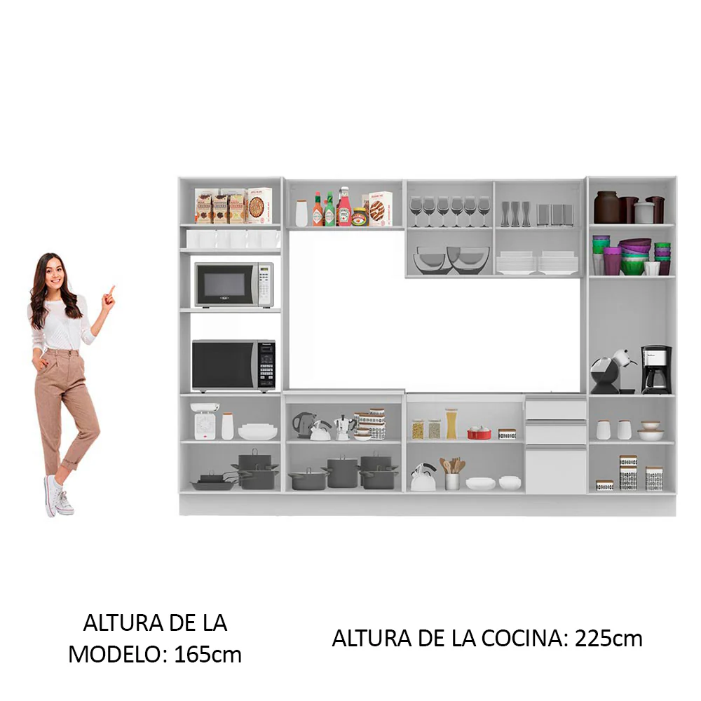 Combo completo de Cocina 330cm Madesa Roma 01 - Blanco - Image 4