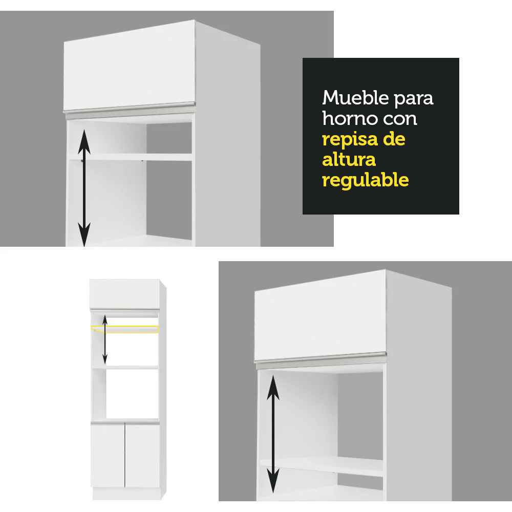 Combo completo de Cocina 330cm Madesa Roma 01 - Blanco - Image 6