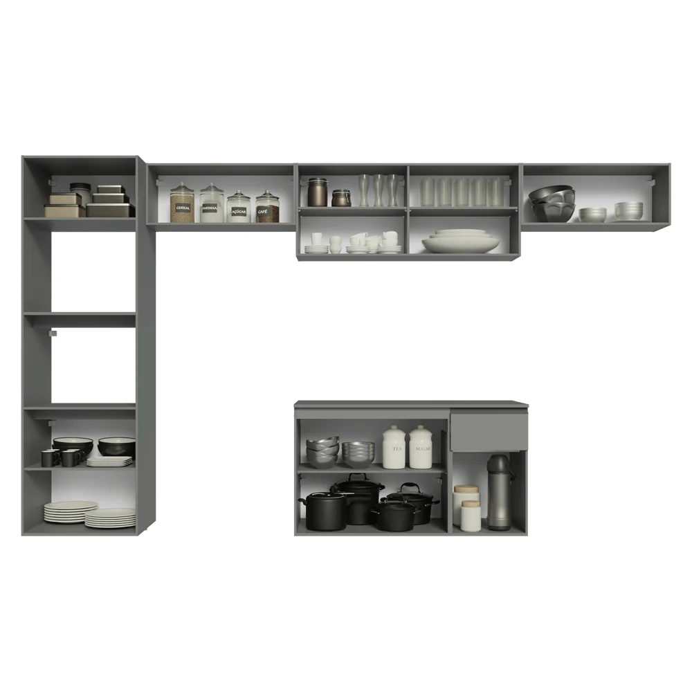 Combo completo de Cocina 340 cm, Flotante Gris Nice 02 - Image 4